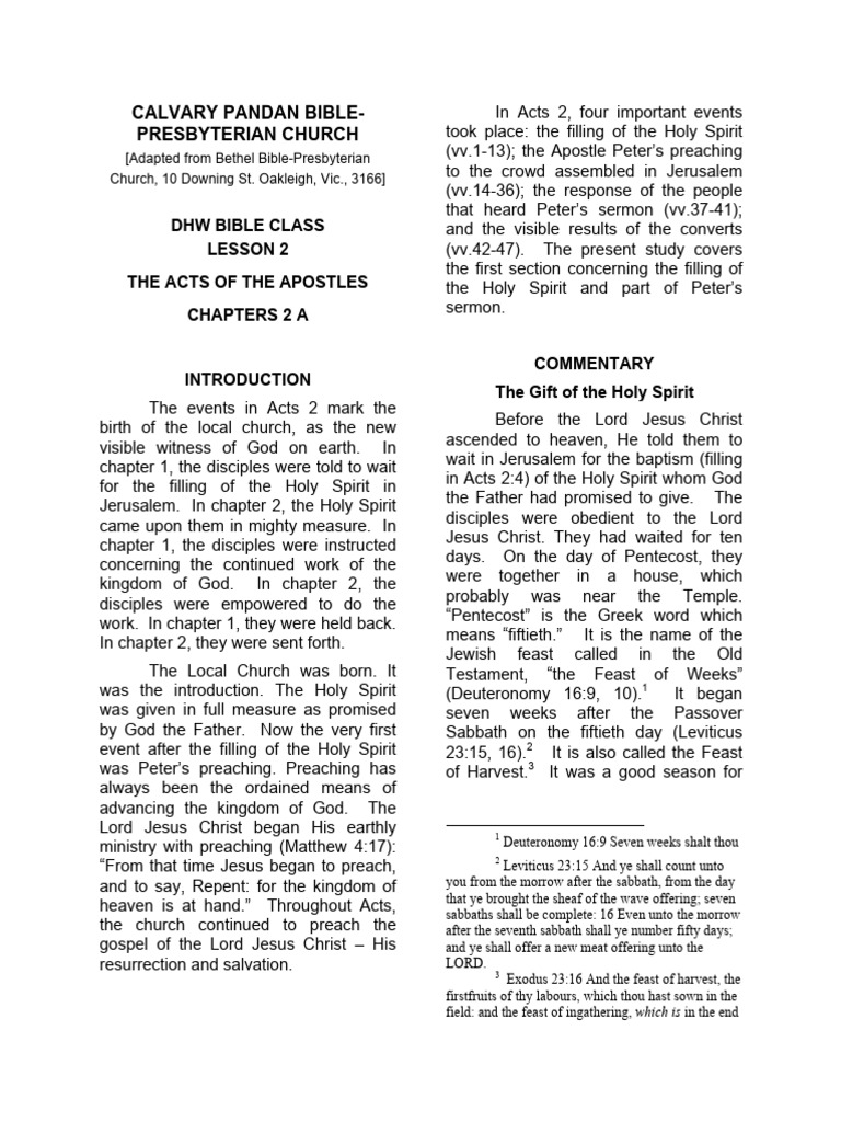 Dhw acts 2 pdf second coming acts of the apostles