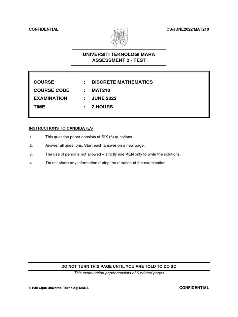 07 Mat210 March22 06 Assessment 2 Test 60marks 25 Chapter 2 4 Pdf