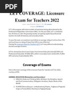 LET Exam Coverage for 2025 | PDF | Social Science | Value (Ethics)