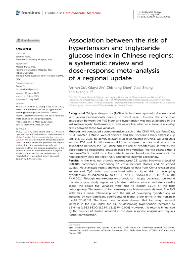 fcvm-10-1242035 | PDF | Effect Size | Meta Analysis