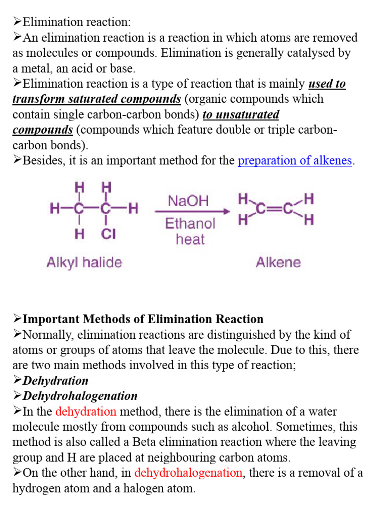 Understanding Elimination Reactions | PDF | Chemical Reactions | Alkene