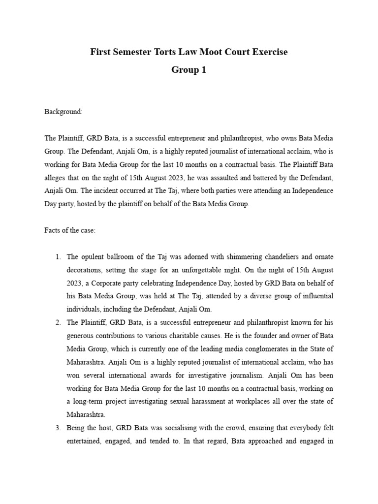 Group 1 Moot Problem Pdf Justice Crime Violence