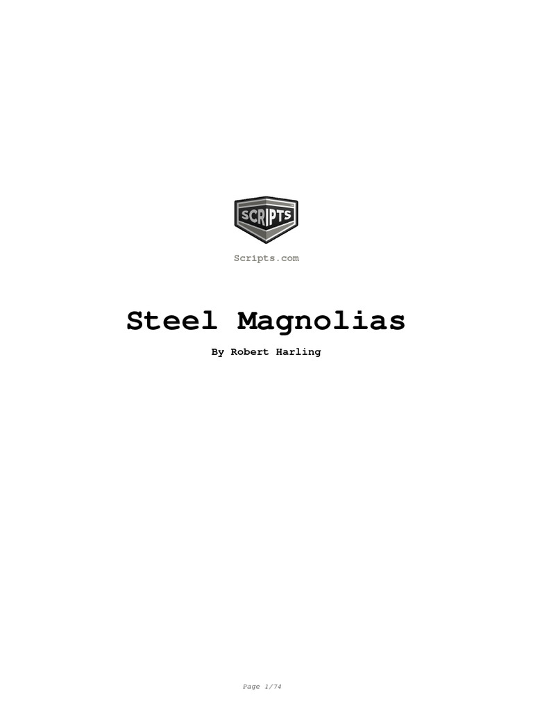 Steel Magnolias Script Excerpt | PDF | Mystery, Thriller & Crime Fiction