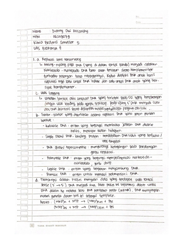 Ivanny Dwi Krisanthy - UAS Biokimia II | PDF