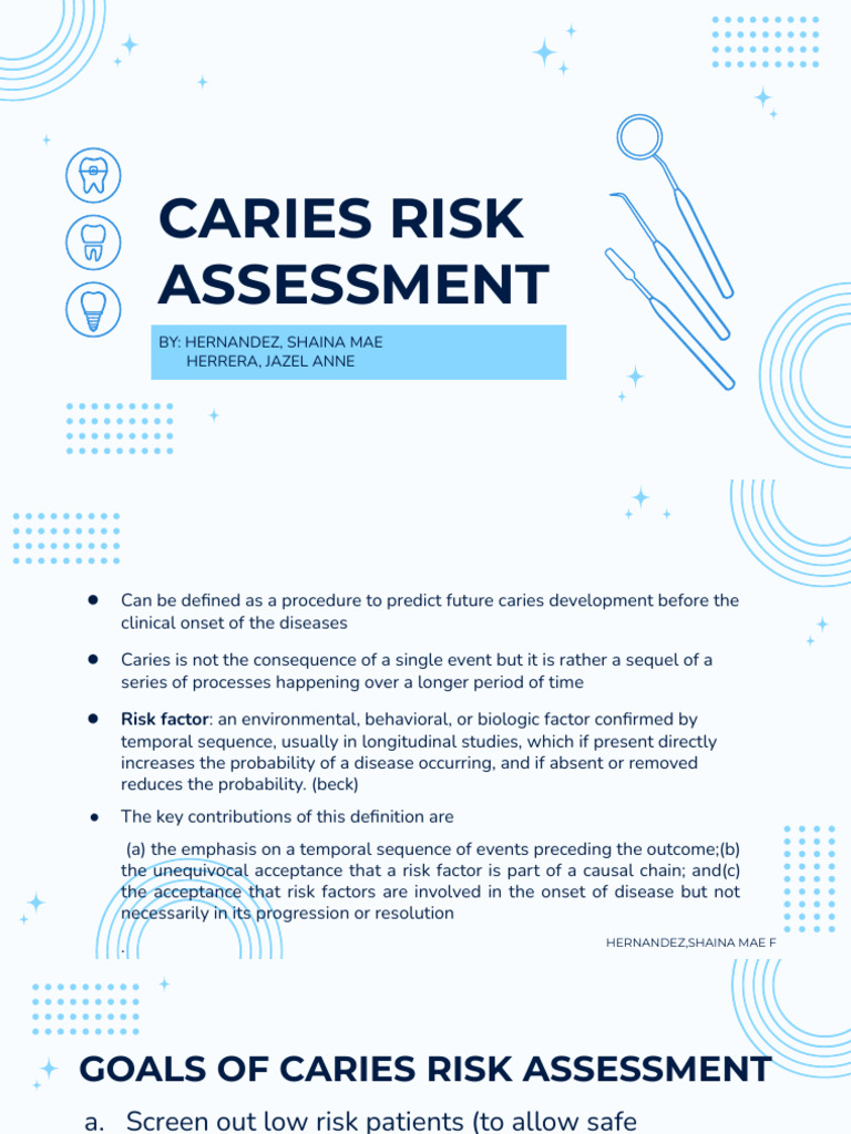 Caries Risk Assessment Overview | PDF | Health Sciences | Diseases And ...