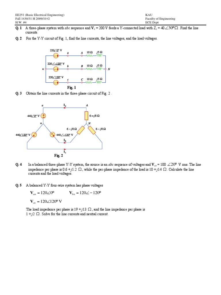Three-Phase Circuit Analysis Solutions | PDF | Science & Mathematics