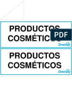 Cartel Productos Cosméticos