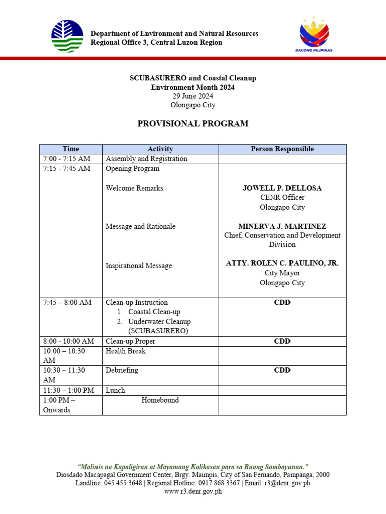 SCUBASURERO Coastal Cleanup Program 2024 | PDF