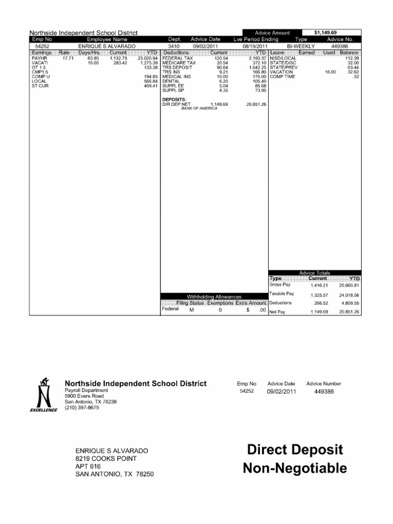 Check Stub PDF