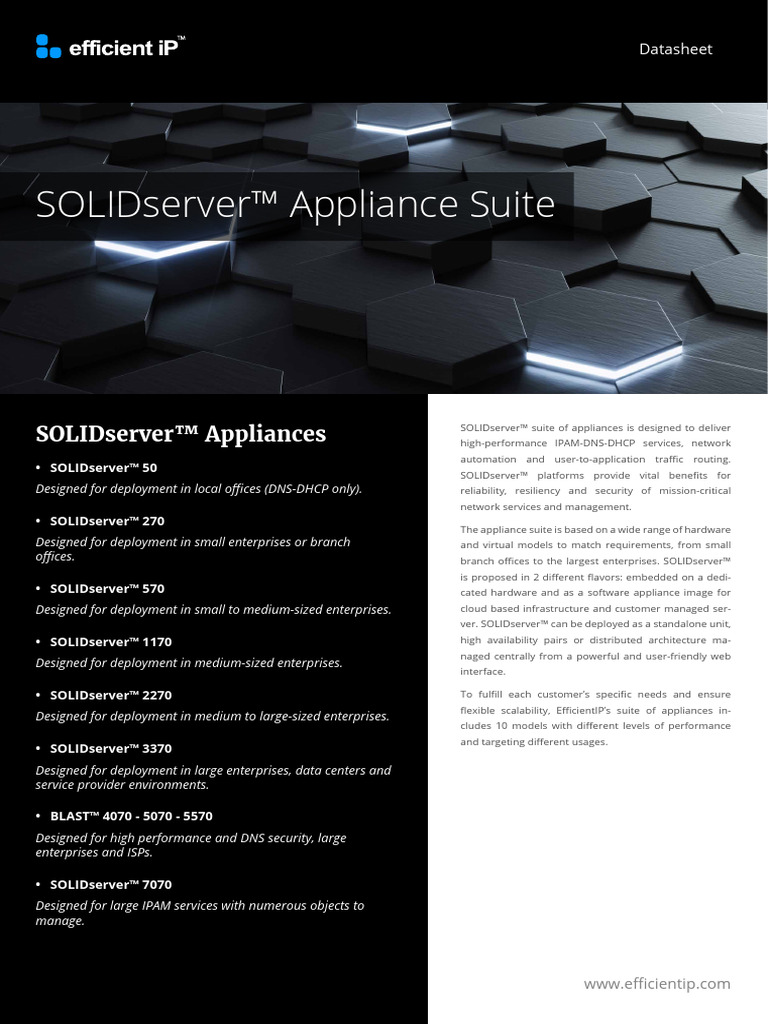SOLIDserver 570 Appliance Overview | PDF | Domain Name System | Cloud ...
