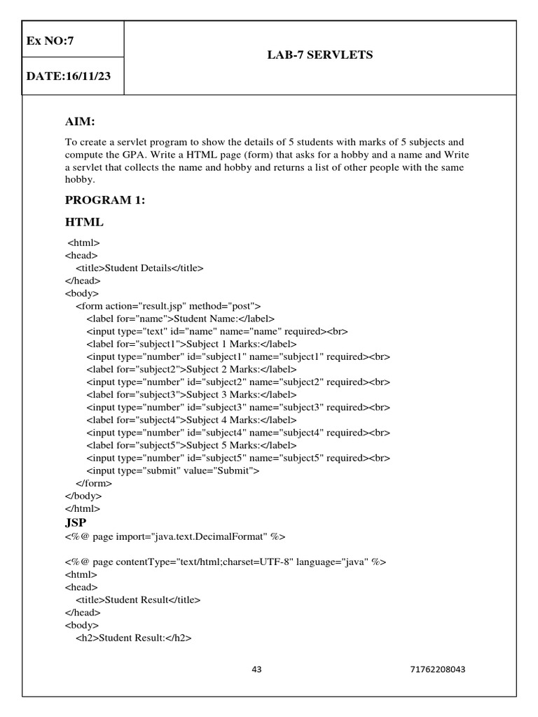 Lab 7 pdf java platform java enterprise platform