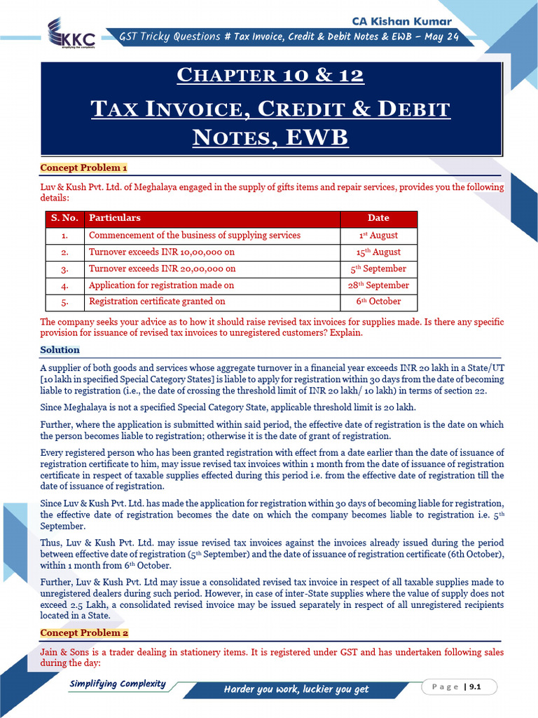 GST Most Important Questions Part II - May 24 | PDF | Invoice | Taxes