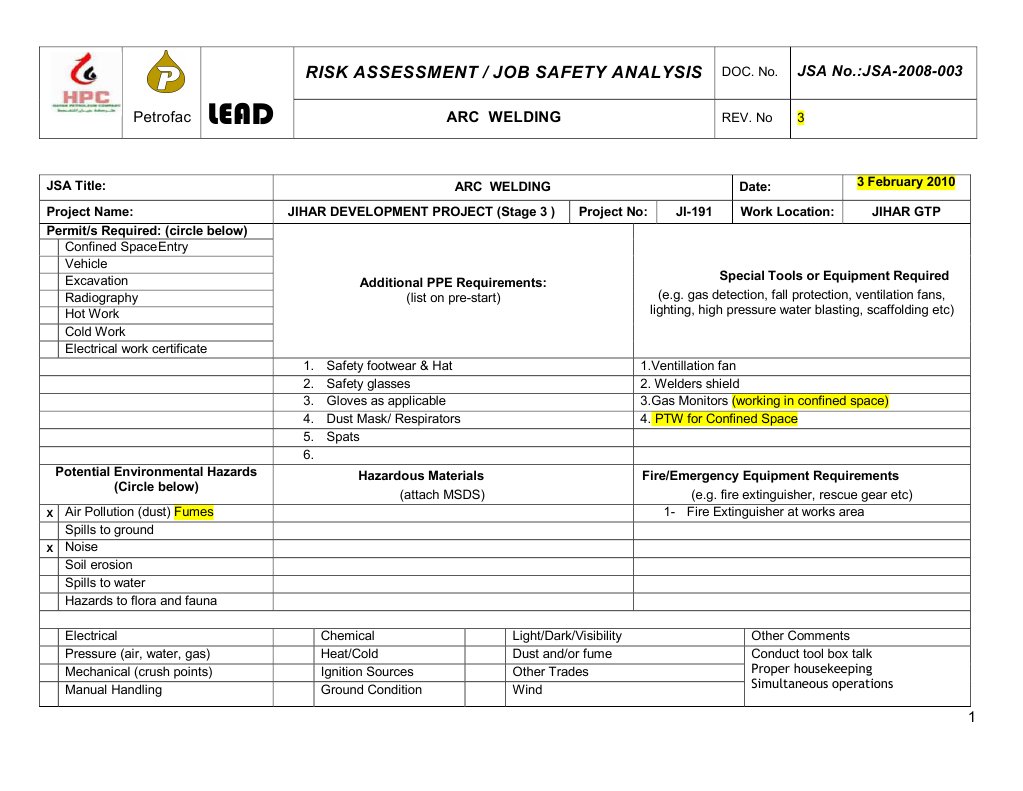 3.Jsa Arc Weldingn Welding Electric Arc