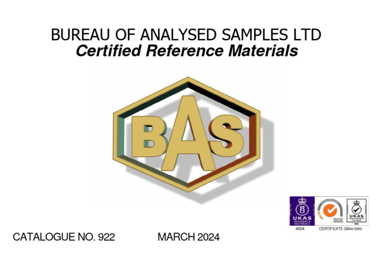 Certified Reference Materials Catalogue | PDF