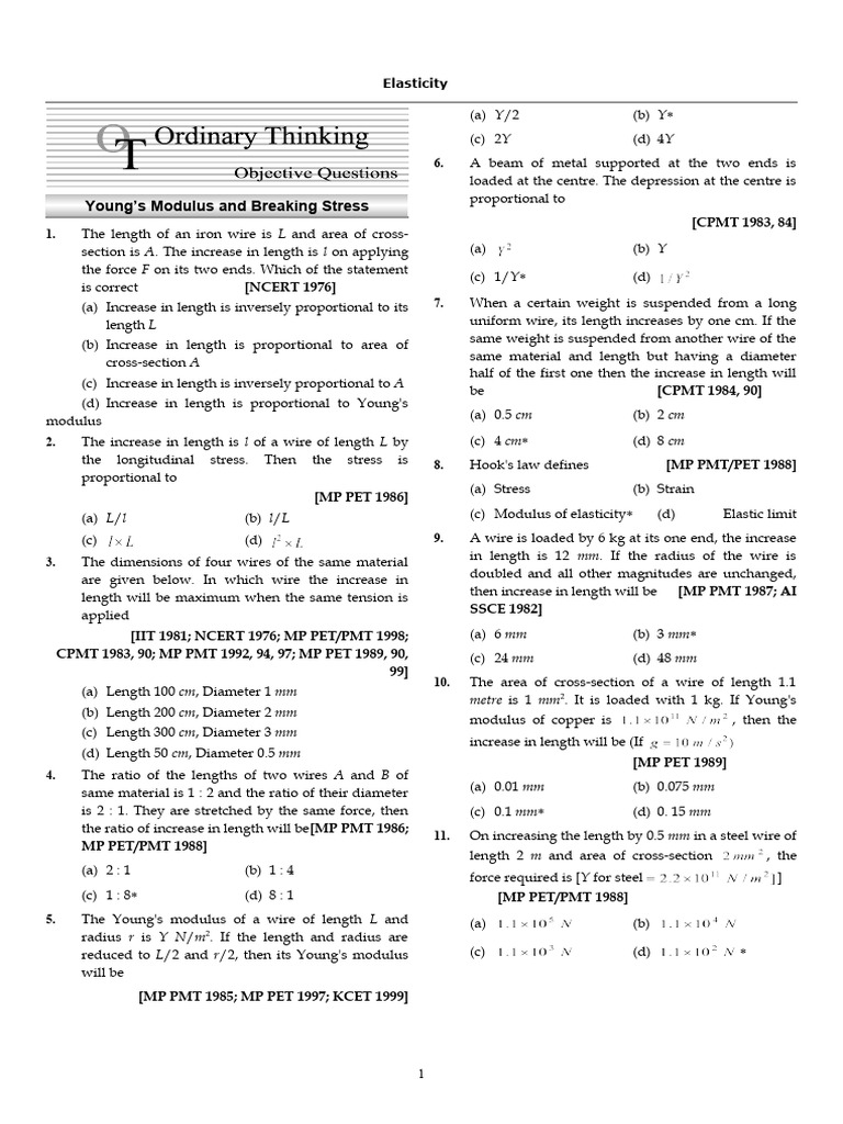 Understanding Young's Modulus and Elasticity | PDF | Young's Modulus ...