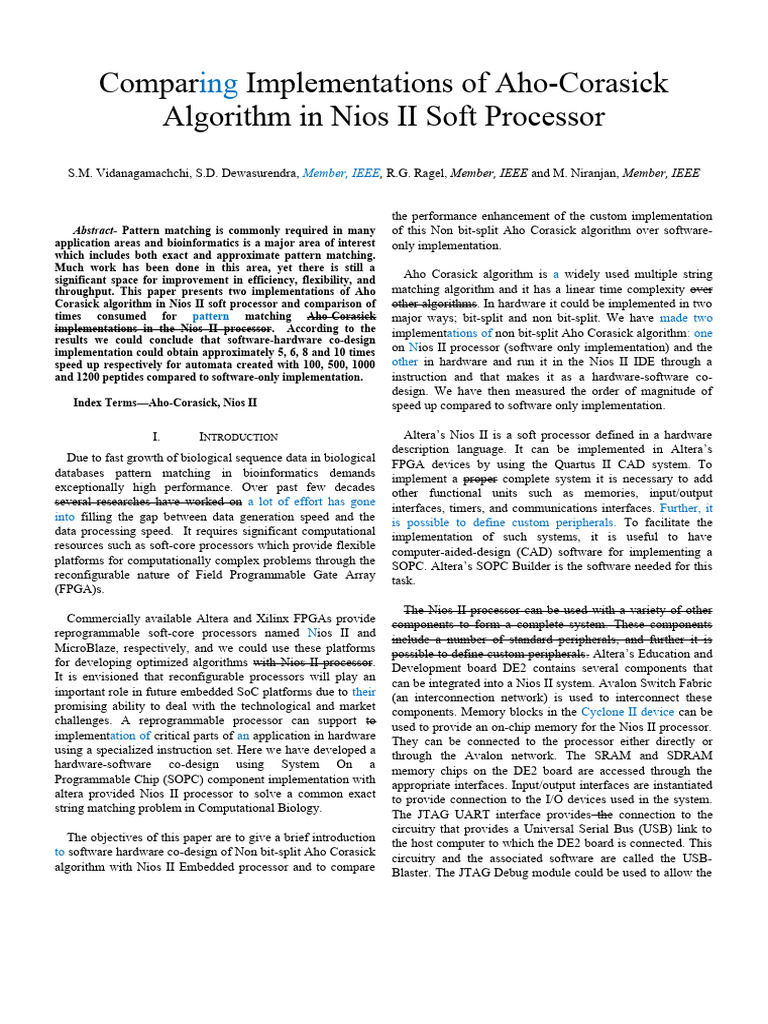 Aho-Corasick Algorithm on Nios II FPGA | PDF | Field Programmable Gate ...