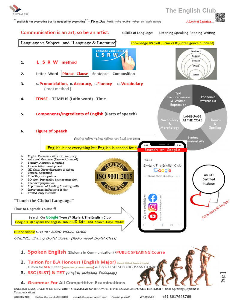 English Course Prospectus Overview | PDF | English Language | Fluency