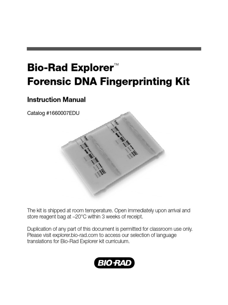 Bio Rad DNAforensic Lab Manual | PDF | Gel Electrophoresis | Agarose ...