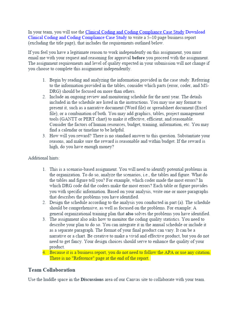 HIM5370 Case Study Instructions | PDF | Project Management | Computing