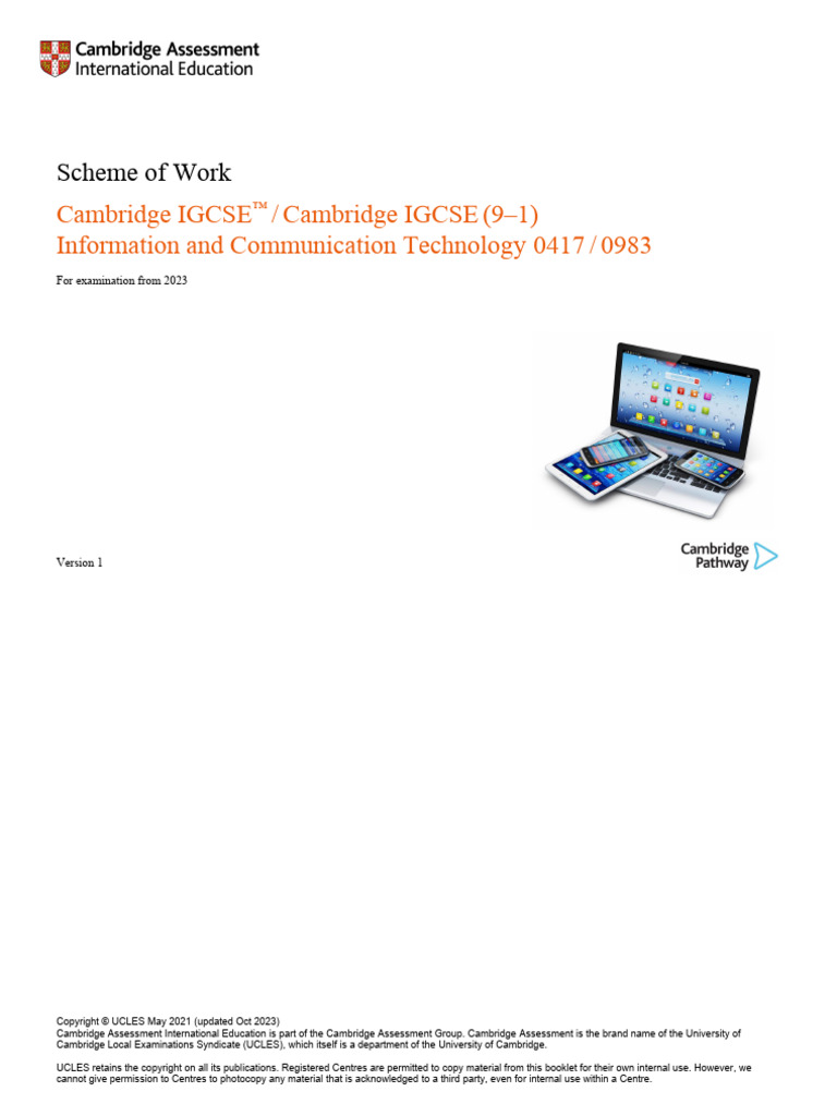 0417 Scheme of Work (For Examination From 2023) | PDF | Learning ...