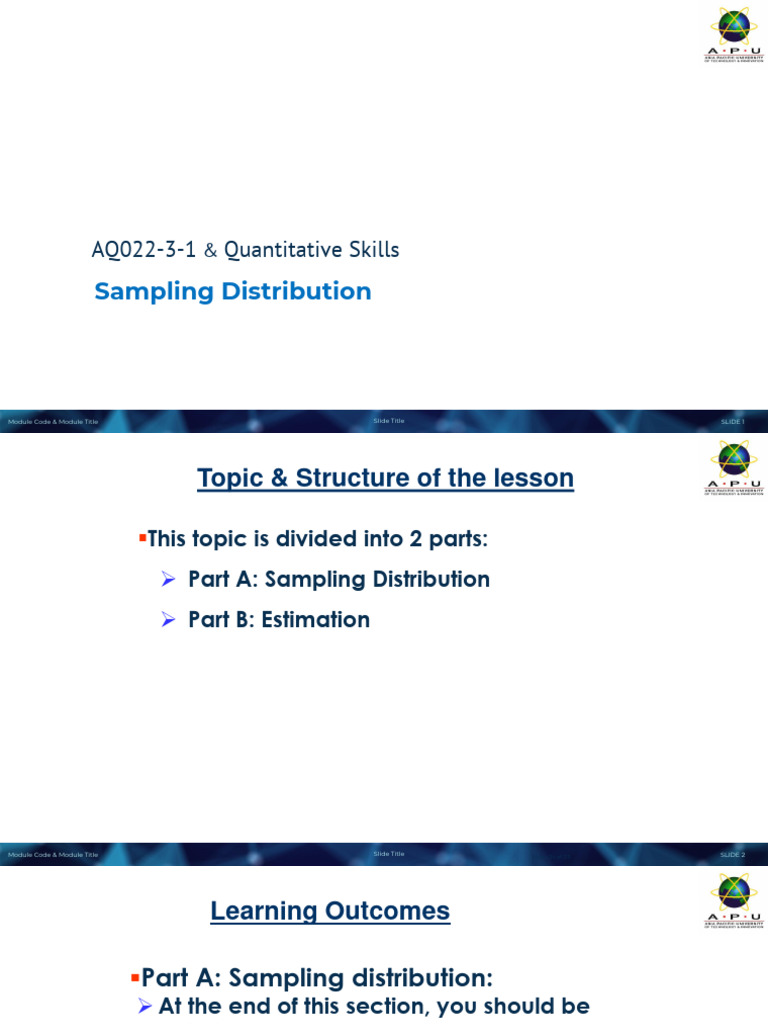 5 qss sampling distribution pdf standard error statistics
