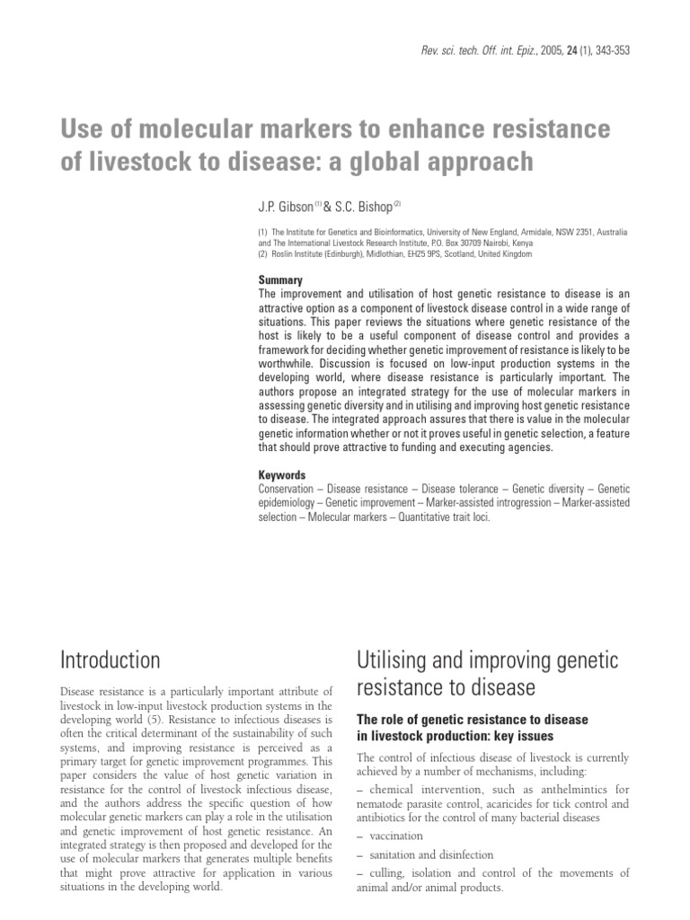 Enhancing Livestock Disease Resistance | PDF | Quantitative Trait Locus ...