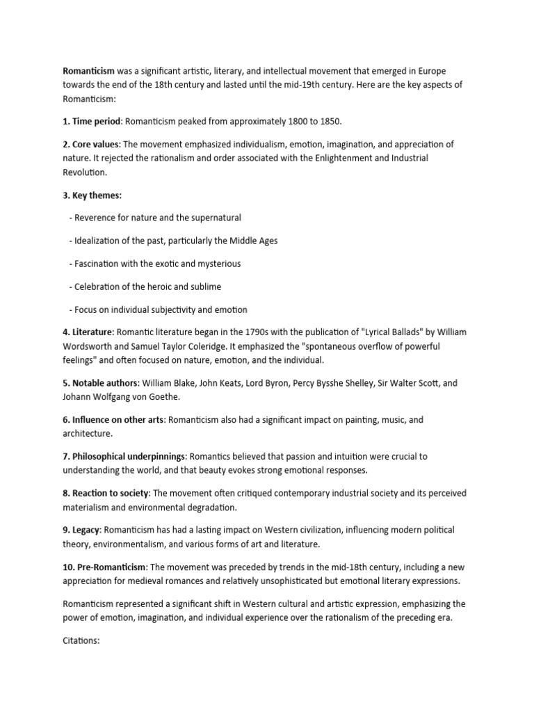 Romanticism Pdf Romanticism Liberal Arts Education