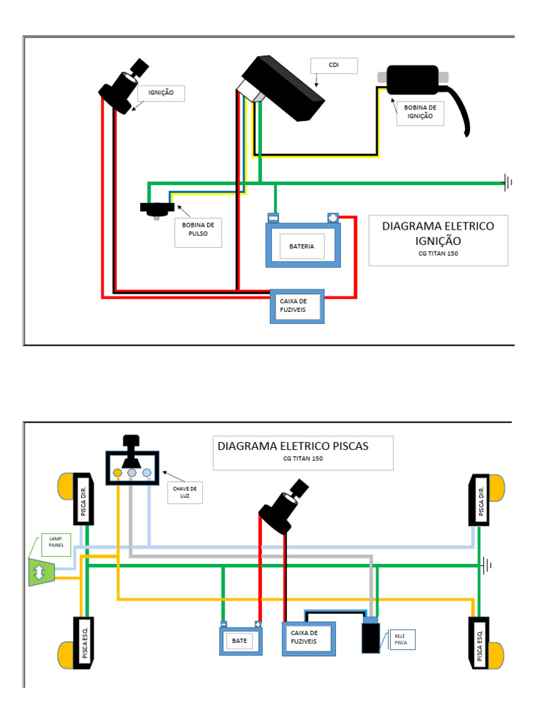 Diagramas Eletricos - Titan 150 | PDF | Engenharia Elétrica | Eletricidade, image size:768x1024