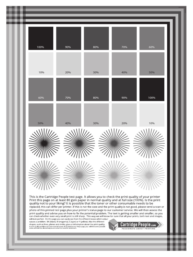 Toner Print Quality Sheets Greyscale | PDF