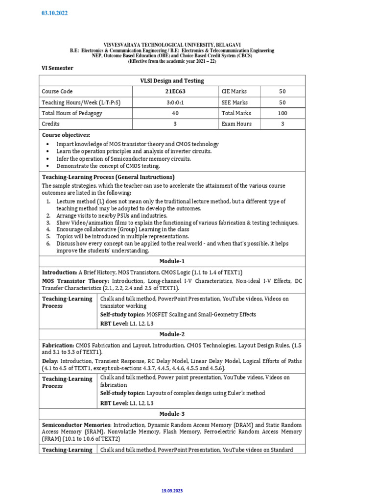 21EC63 | PDF | Computer Memory | Cmos