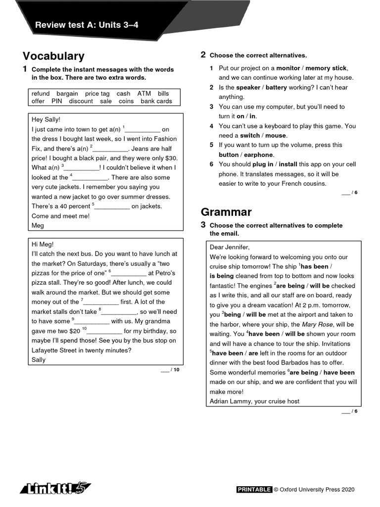 Li L5 Review Test Units 3 4 A Pdf Sales Consumer Behaviour