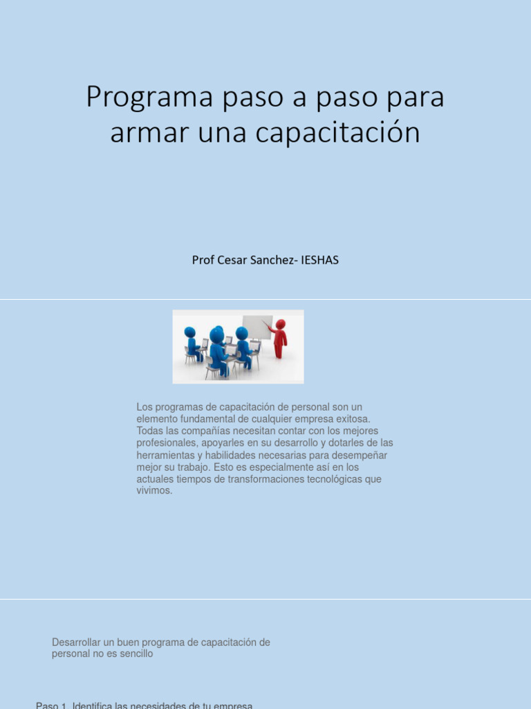 Pasos para un Programa de Capacitación | PDF | Business