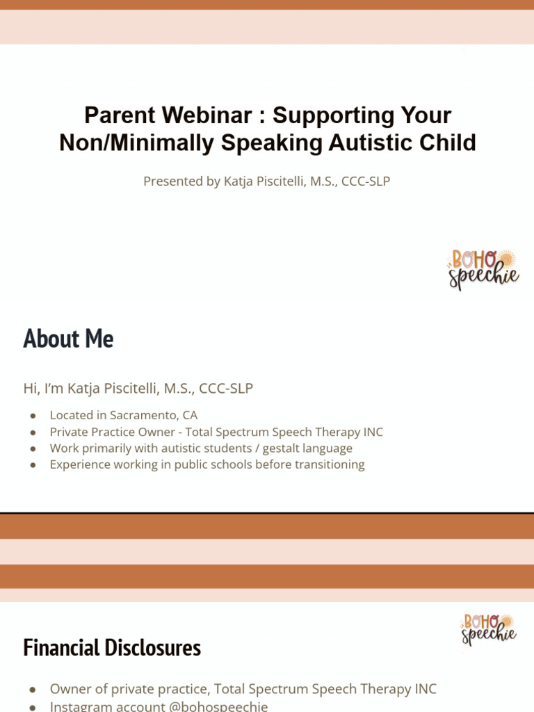 Supporting Minimally Speaking Autistic Kids | PDF | Autism Spectrum ...