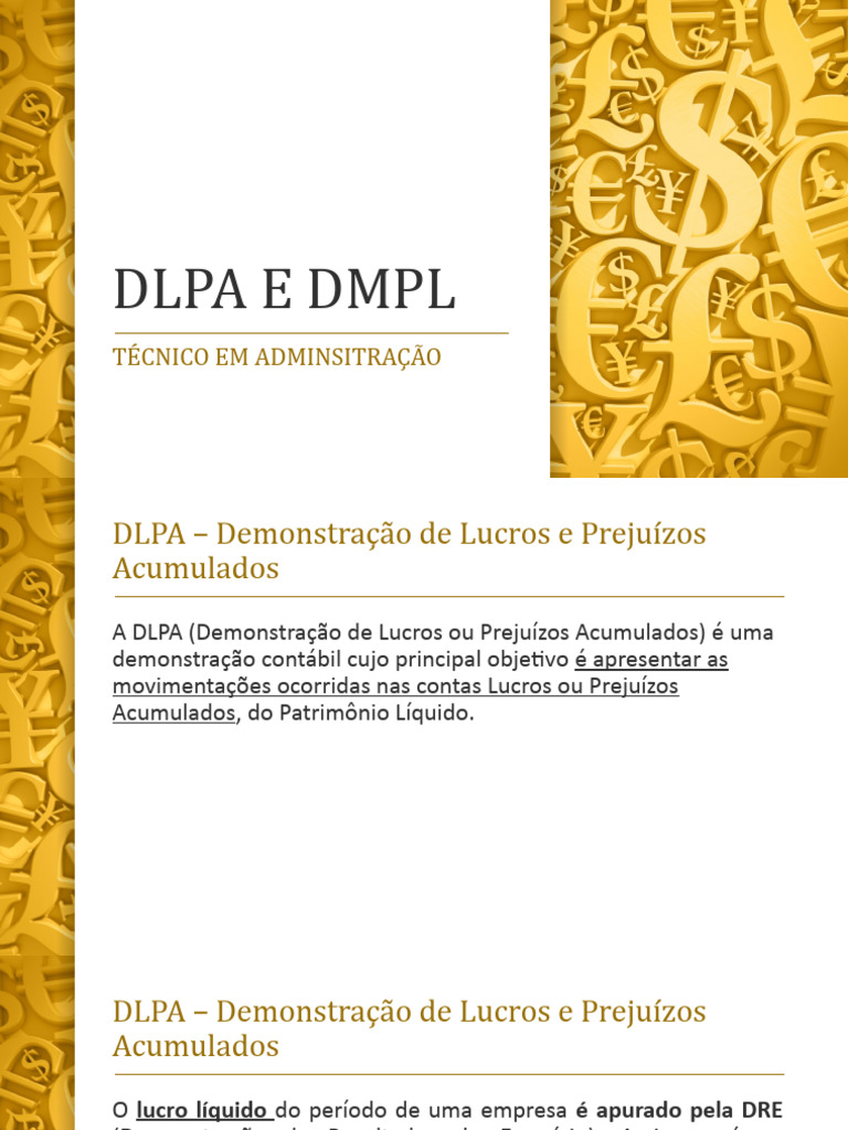 Estrutura da DLPA e DMPL | PDF | Capital próprio (finanças) | Relatório ...