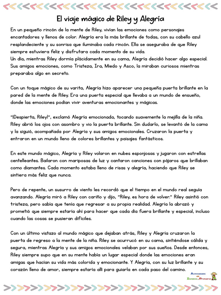 Las Aventuras de Alegría y Riley | PDF | Las emociones