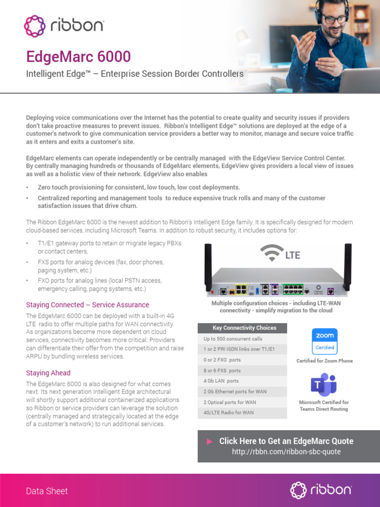 DS EdgeMarc SBC 6000 | PDF | Quality Of Service | Session Initiation ...