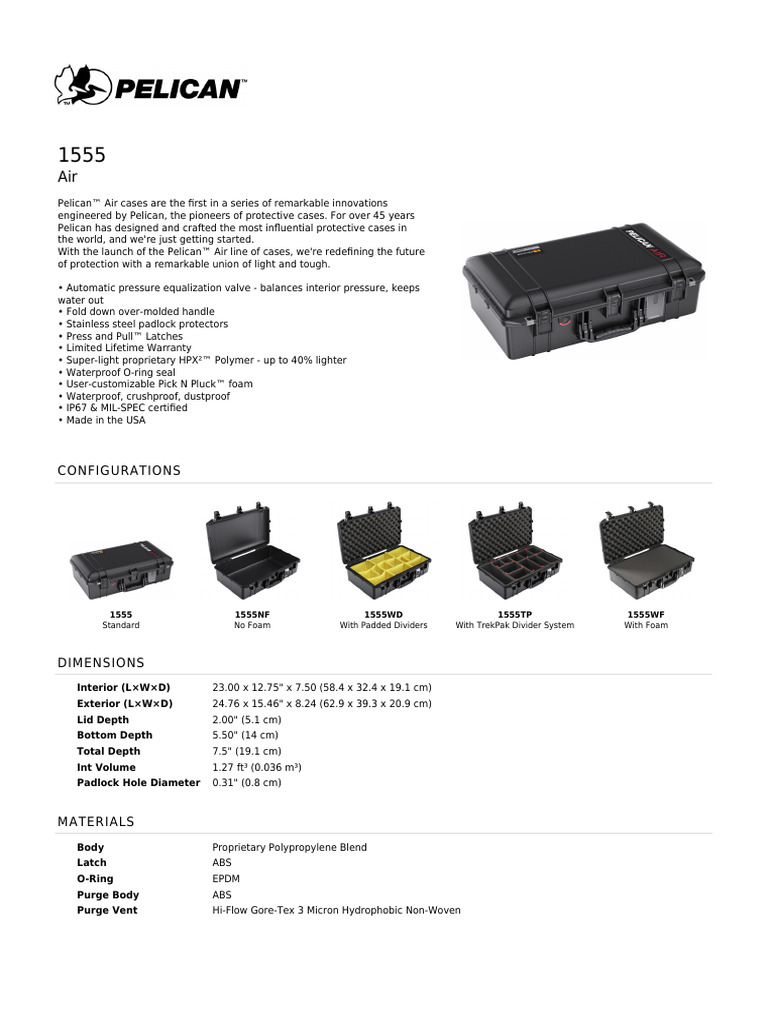 Pelican 1555 Cases | PDF | Materials