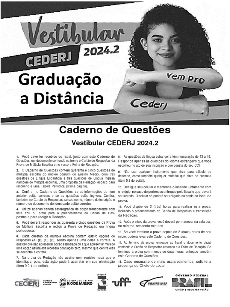 Caderno de Questões Vestibular CEDERJ 2024.2 | PDF | Anticorpo | Célula ...