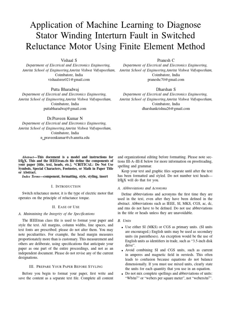 Machine Learning for Motor Fault Diagnosis | PDF | International System ...