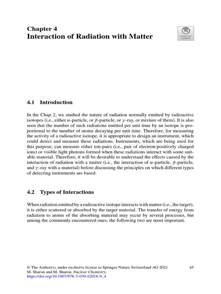 Interaction of Radiation With Matter | PDF | Radiation | Radioactive Decay