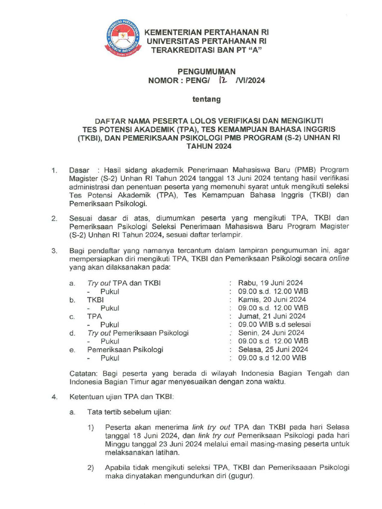 Pengumuman hasil administrasi verifikasi pmb s2 tahun 2024 compressed pdf