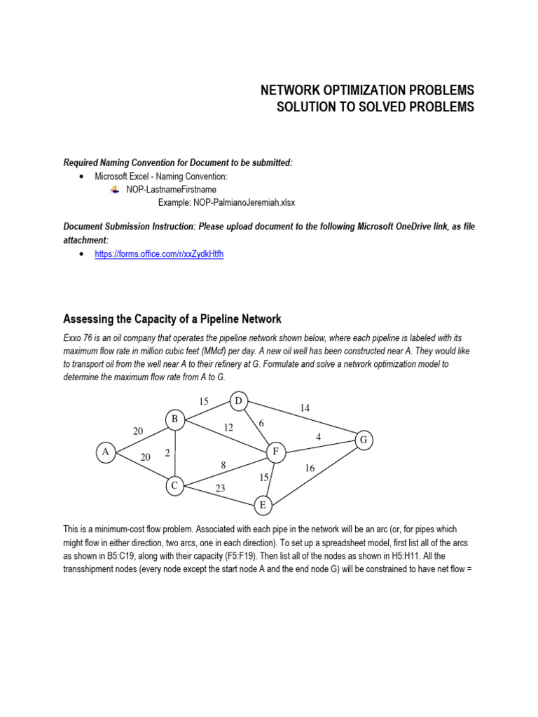 Network Optimization Solutions Guide | PDF | Mathematical Optimization ...