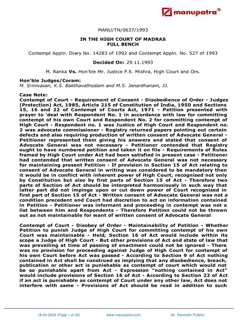 Contempt Proceedings Against Judge | PDF | Contempt Of Court | Lawsuit