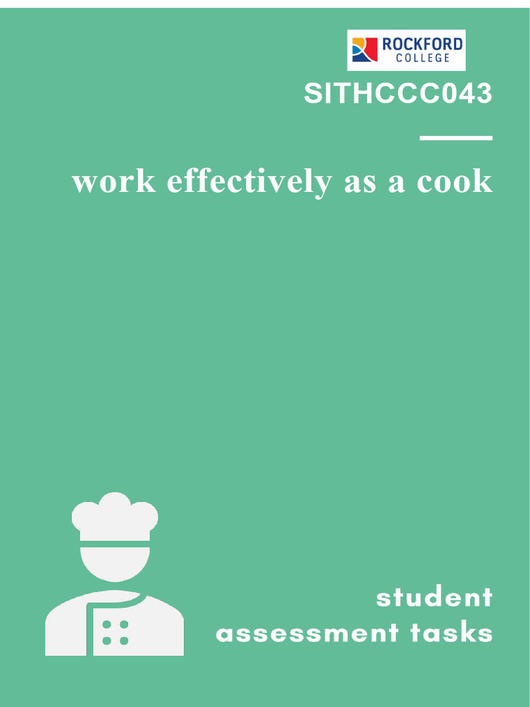 SITHCCC043 Cook Effectively Assessment Guide | PDF | Menu | Lunch