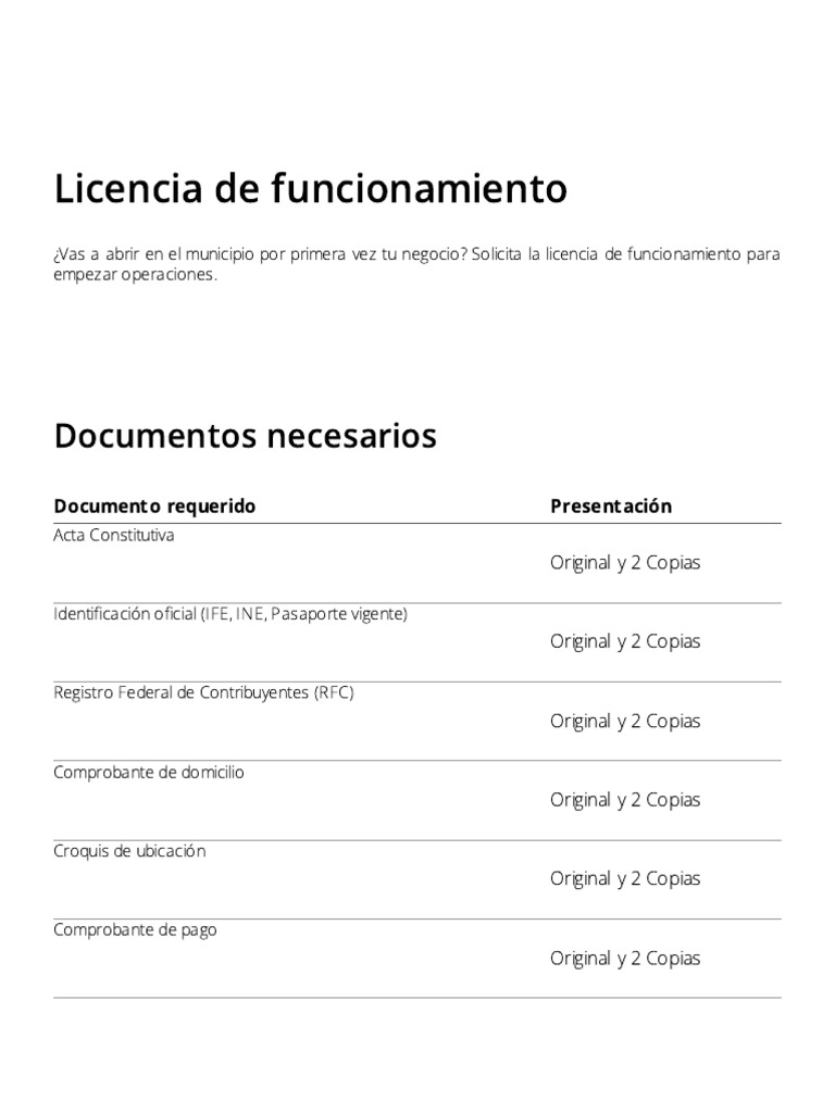 Requisitos para Licencia de Funcionamiento | PDF