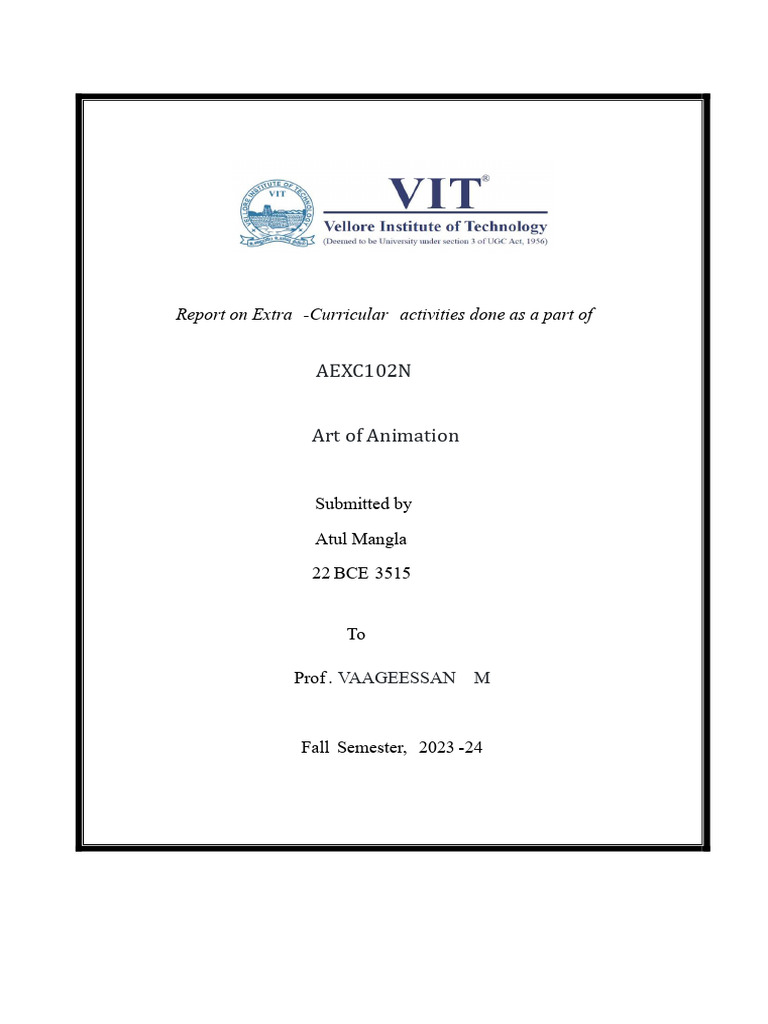 Extra-Curricular Activities Report: Animation | PDF | Substance Abuse