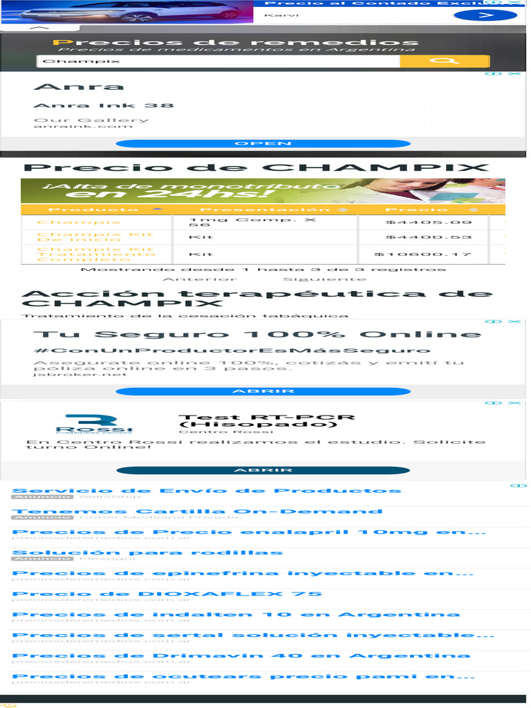 Precios de Champix en Argentina | PDF