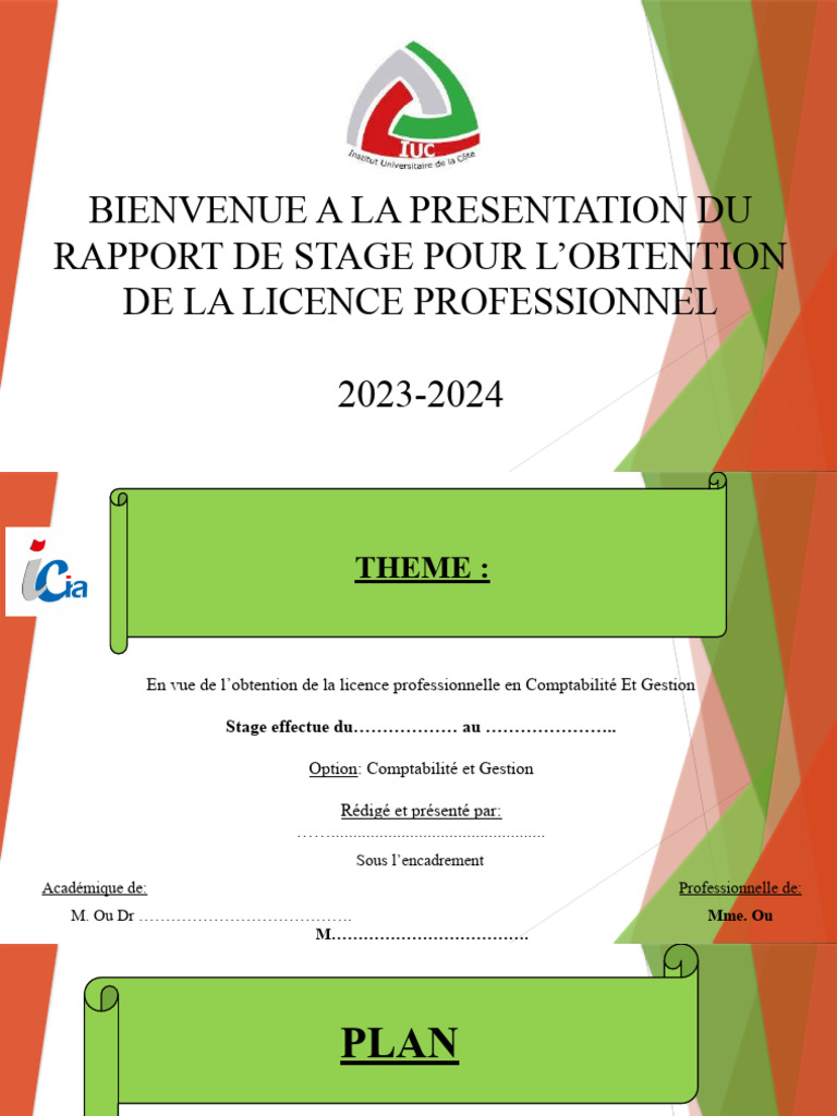 Présentation Rapport de Stage 2023-2024 | PDF