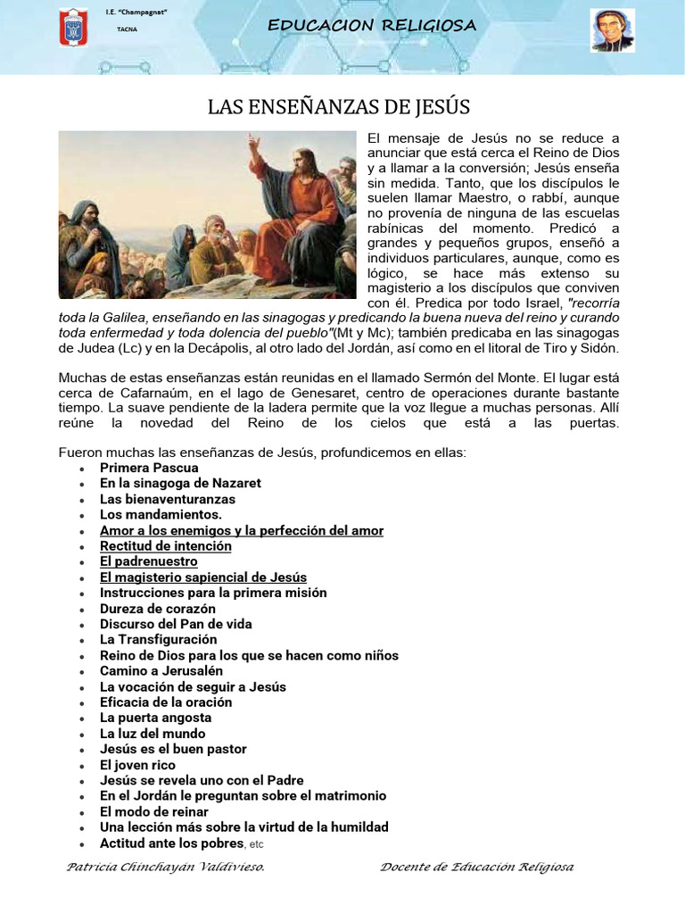 Enseñanzas de Jesús y Bienaventuranzas | PDF | Jesús | Bienaventuranzas