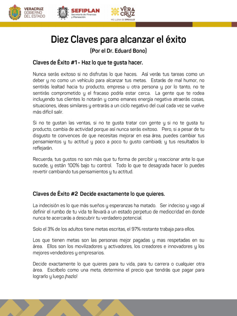 10 Claves para Alcanzar El Éxito-2019 | PDF